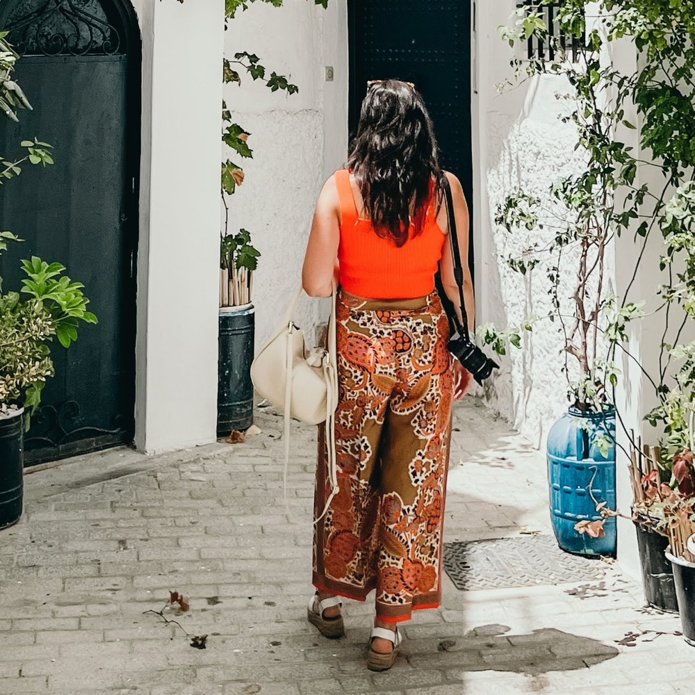 Zara printed satin pants